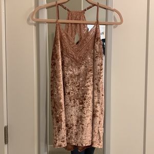 Pink velvet tank top- perfect for going out!